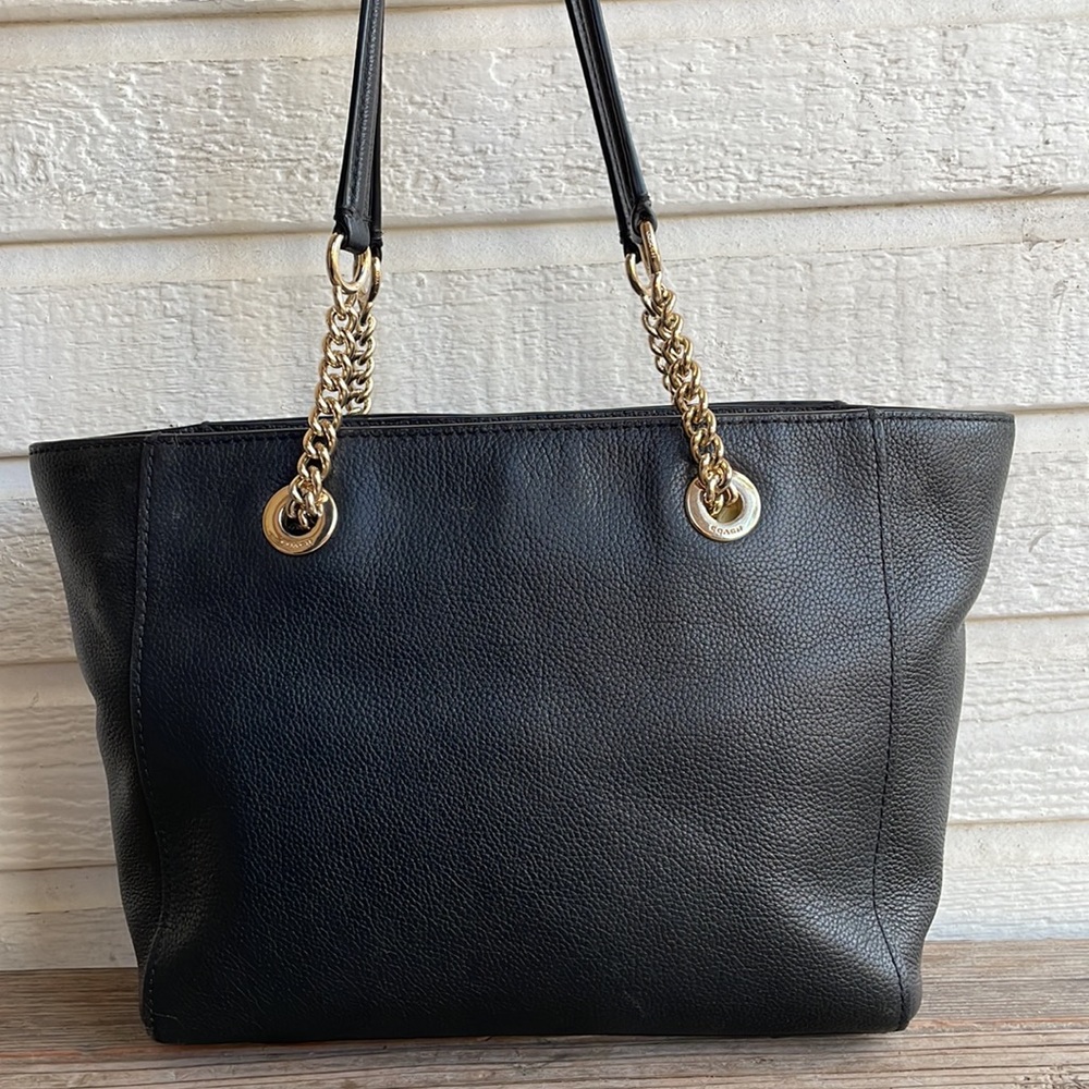 Coach Turnlock 27 Chain Leather Mollie Marley Tote Ava City - Picture 5 of 12